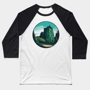 Retro Mountains Pictored Baseball T-Shirt